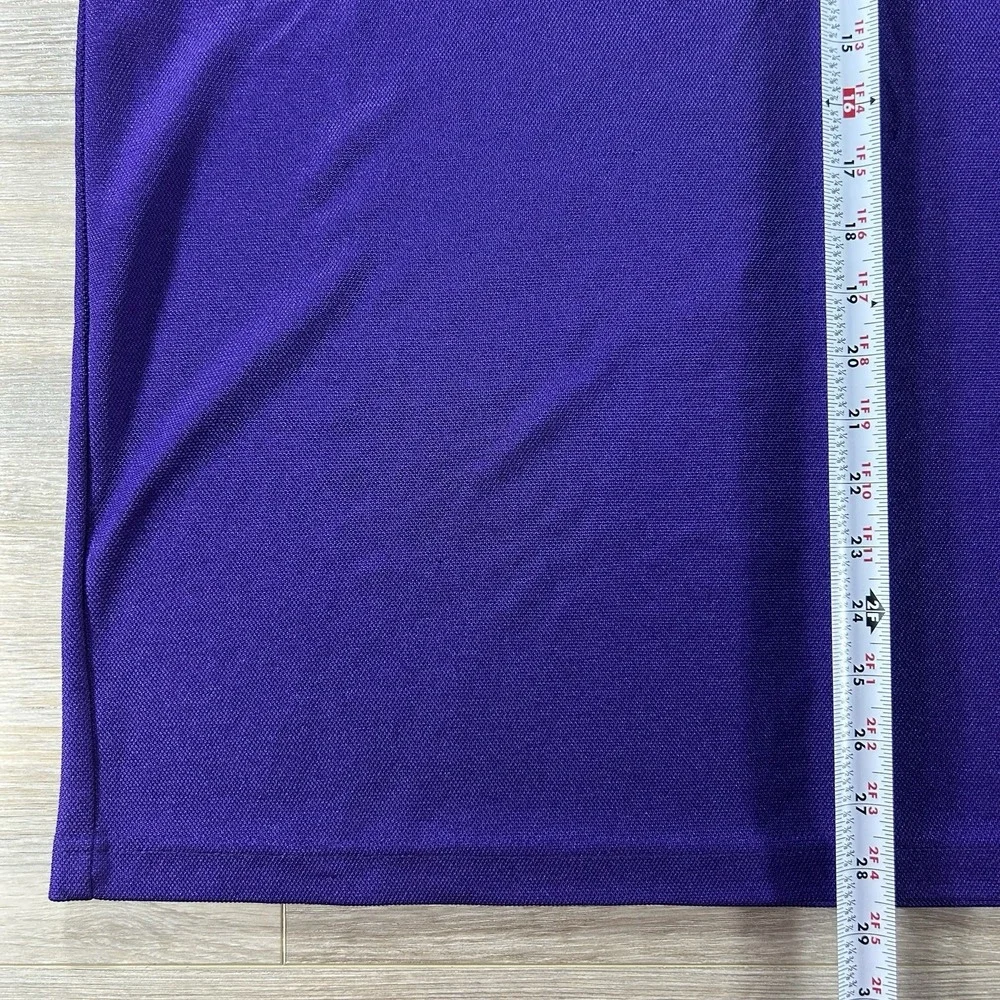 VTG Team Nike Large LSU Tigers Dri Fit Warm Up Shirt Purple Yellow Colorblock